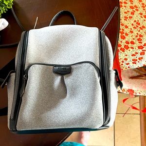 NWOT Aimee Kestenberg Sardinia neoprene backpack computer bag in gray & black